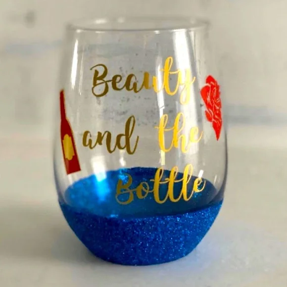 Other | Beauty The Beast Stemless Wine Glass Wedding Party Disney Birthday  G | Poshmark